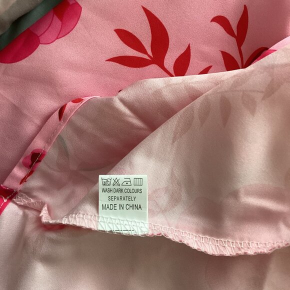 Boho Floral Ruffle Pink Mini Dress (SM) - Picture 8 of 8